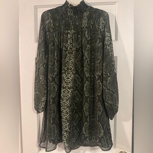 H&M Green Snake Print Dress
